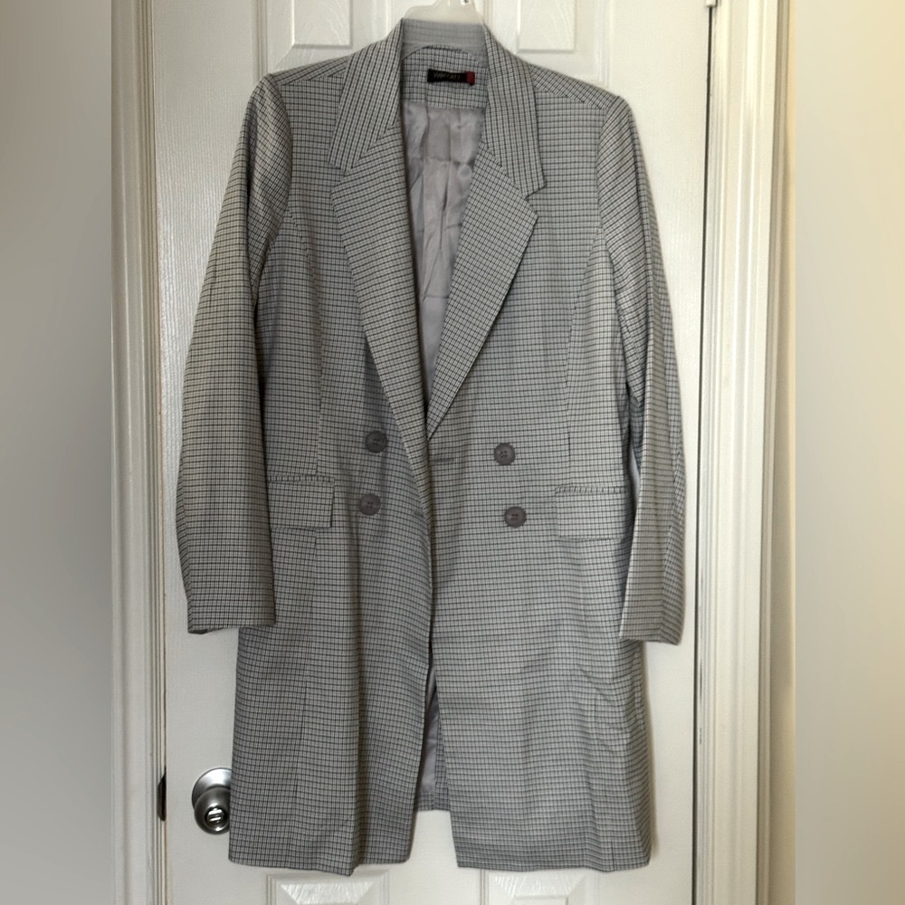 Checked Coat. Large size